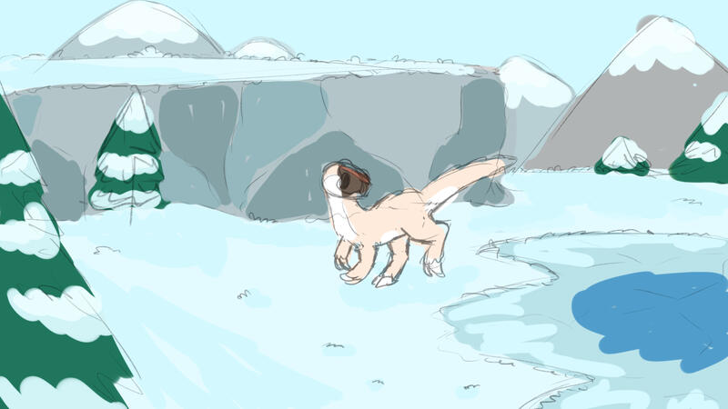 Paleo Pines Style Environment Sketch