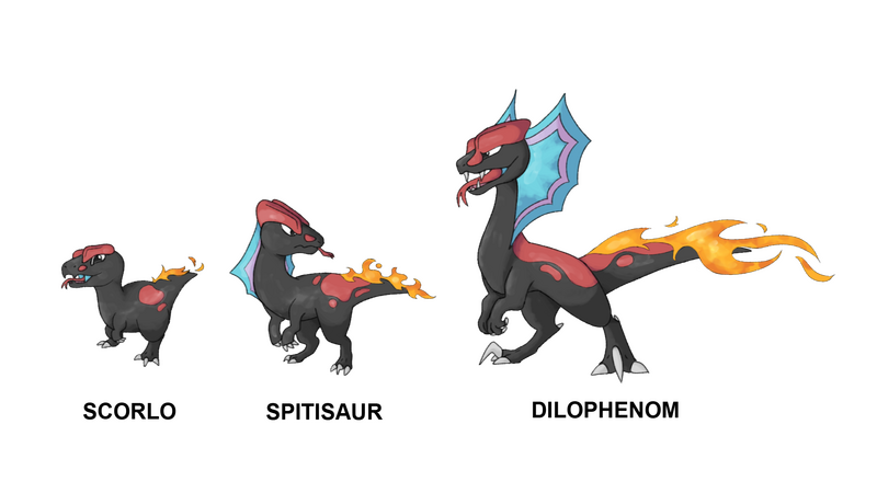 Fake Fire Starter line based on dilophosaurs